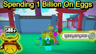 I Spent 1,000,000,000 BILLION FANTASY COINS ON GOLDEN SAMURAI EGGS  On Pet Simulator X - Roblox