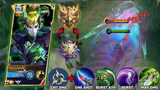 DYRROTH GLOBAL TUTORIAL TO RANK UP FASTER (DYRROTH BEST DAMAGE BUILD 2023) MLBB