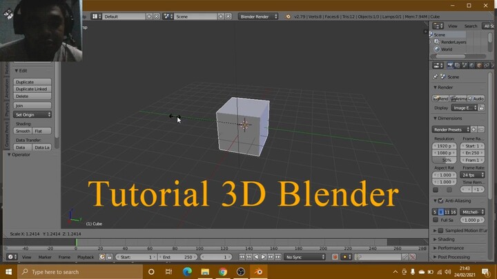 tutorial Blender 2.79 ( Scale,rotasi,drag dan cutting)