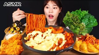 ASMR MUKBANG| 직접 만든 떡볶이 양념치킨 김밥 먹방 & 레시피 FRIED CHICKEN AND Tteokbokki EATING