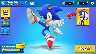 LIBEREI A NOVA SKIN DO SONIC NO STUMBLE GUYS...