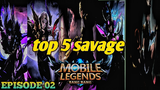 TOP 5 SAVAGE ||mobile legend Tempoe Doeloe