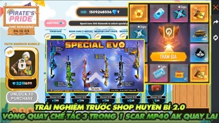 FREE FIRE | TRẢI NGHIỆM SHOP HUYỀN BÍ 2.0 VÀ VÒNG QUAY CHẾ TÁC 2 TRONG 1 MP40 SCAR AK QUAY TRỞ LẠI