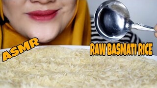 ASMR RAW RICE EATING || RAW BASMATI RICE || MAKAN BERAS MENTAH PAKE CENTONG||collab @ariqaasmr