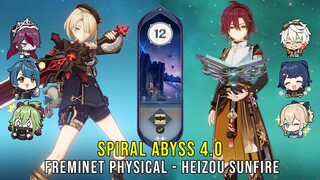 C0 Freminet Physical and C6 Heizou Sunfire - Genshin Impact Abyss 4.0 - Floor 12 9 Stars