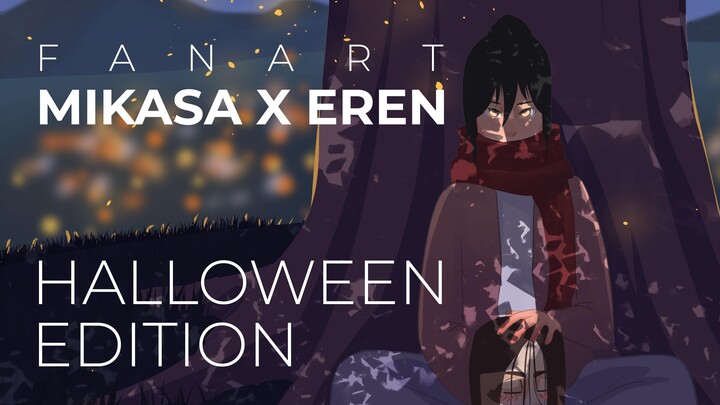 MIKASA X EREN FANART - Halloween Edition