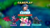 GAMEPLAY XAVIER KETIKA LAWAN FARAMIS ALICE ANGELA 🙌✍️ #contentcreatormlbb #gameplay #xavier