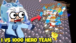 1 MÌNH MEOWPEO VS 1000 HERO TEAM SIÊU MẠNH TRONG MINI WORLD * MINI GAME SIÊU KHÓ