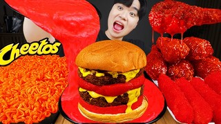 ASMR MUKBANG 직접 만든 치토스 치즈 햄버거 치즈스틱 불닭볶음면 치킨먹방! & 레시피 FIRE NOODLES AND CHEESE BURGER EATING SOUND!