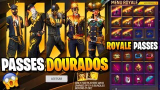 PEGUE PASSE ANTIGO DOURADO! NOVO ROYALE COM PASSES ANTIGOS, INCUBADORA 2 EM 1 - NOVIDADES FREE FIRE