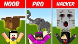 NOOB vs Pro vs HACKER: Mega Statue Build Challenge | Minecraft! (Tagalog)
