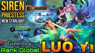 Luo Yi Siren Priestess New Starlight Skin MVP Gameplay! - Top Global Luo Yi by GreenTea~ - MLBB