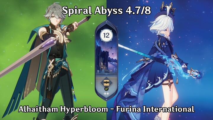 [Spiral Abyss 4.7/8] Alhaitham Hyperbloom and Furina International - Genshin Impact Indonesia