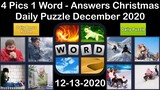4 Pics 1 Word - Christmas - 13 December 2020 - Daily Puzzle + Daily Bonus Puzzle -Answer-Walkthrough