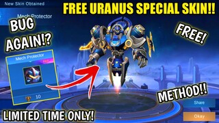 HOW TO GET FREE URANUS MECH PROTECTOR SKIN IN MOBILE LEGENDS 2021