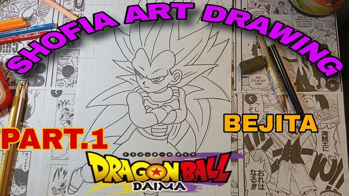 drawing bejita super seiya 3 dari anime dragon ball daima ,part.1