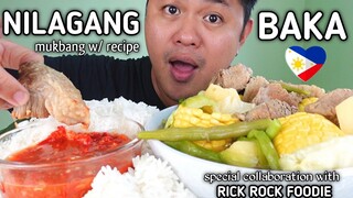 NILAGANG BAKA | INDOOR COOKING | MUKBANG PHILIPPINES | collaboration w/ @Rick Rock Foodie