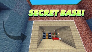 HOW TO MAKE SECRET BASE IN MINECRAFT BEDROCK EDITION (EASY BUILD)