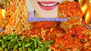 PEDES TINGKAT DEWA, MIE  REBUS MERCON TOPPING  BAKSO MERCON | EATING SOUNDS