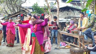 Women Dancing in Traditional Nepalese Cultural Musical Panchebaja | Marriage in Nepal |