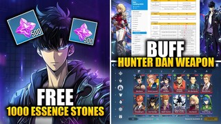 BANSOS 1000 Essence Stones & BUFF Besar-Besaran HUNTER & WEAPON | Solo Leveling: ARISE