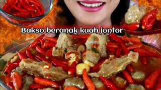 ASMR BAKSO BERANAK KUAH JONTOR FULL CABE RAWIT | ASMR MUKBANG INDONESIA