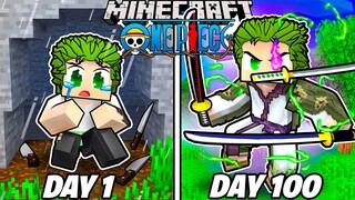 I Survived 100 Days as ZORO in One Piece Minecraft!