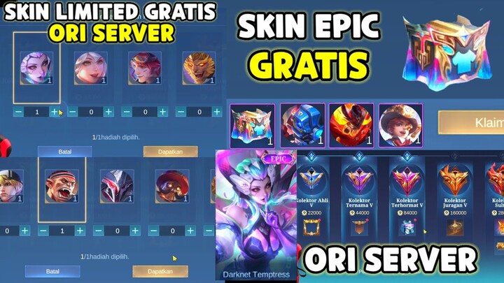 MONTON TIBA2 BAIK KASIH SKIN EPIC & LIMITED GRATIS, KOLEKSI SKIN UDAH RILIS ORIGINAL SERVER