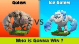 Who is Gonna Win this Epic Battle ? Golem vs Ice Golem | Clash of Clans Troops Competition