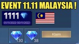 EVENT 11.11 SERVER MALAYSIA !! BURUAN COBAIN UNTUK DAPETIN DIAMOND GRATIS