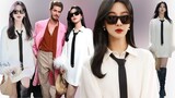 Yang Zi looks gorgeous from every angle,sharing a frame with Andrew Garfield at PFW