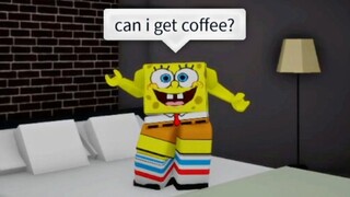 When spongebob goes to Starbucks (meme) ROBLOX