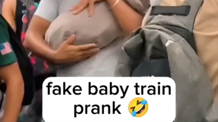 fake baby train prank
