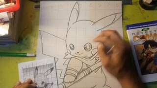 menggambar anime pokemon Pikachu