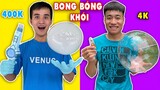 Súng Thổi Bong Bóng Tạo Khói Vs Bong Bóng Keo Cổng Trường - Đồ Chơi Con Nhà Giàu Và Nhà Nghèo Có Gì?