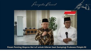 Pesan Penting Dari Maaruf amin untuk Penerusnya Gibran