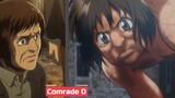 Attack on Titan, comparison before and after character transformation