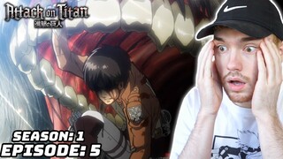 EREN FACED WITH DEATH AT THE BATTLE OF TROST?! - Attack on Titan Ep.5 (Season 1) REACTION
