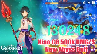 Genshin Impact - New Abyss Buff - Xiao C6 Floor 12 Damage Showcase - 500k DMG Per S