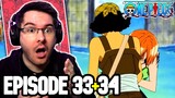 NAMI KILLS USOPP?! | One Piece Episode 33 & 34 REACTION | Anime Reaction
