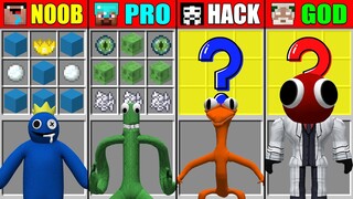 Minecraft NOOB vs PRO vs HACKER vs GOD ROBLOX RAINBOW FRIENDS CRAFTING CHALLENGE Animation Part 1