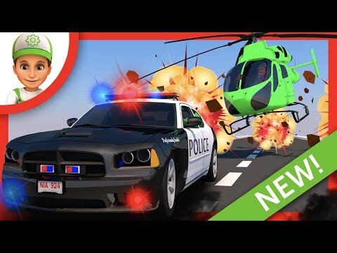 Helikopter polisi sedang mencari pencuri. Mobil balap polisi kartun. Mobil anak bahasa indonesia.