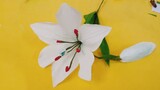 Cách làm hoa ly từ giấy nhún đơn giản | How to make Lily Paper Flowers Tutorial