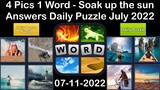 4 Pics 1 Word - Soak up the sun - 11 July 2022 - Answer Daily Puzzle + Bonus Puzzle