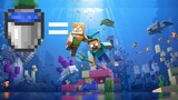 【Minecraft】How big is a bucket of water? The whole sea! (water video)