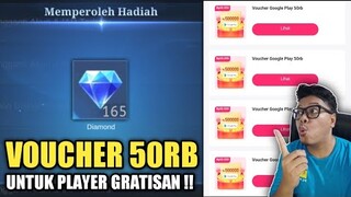 PLAYER GRATISAN MASUK SINI !! VOUCHER 50RB GRATIS UNTUK TOP UP DIAMOND TANPA BAYAR ! TUTORIAL NUYUL