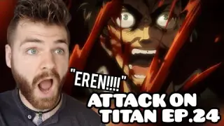EREN IS A MONSTER!?! | ATTACK ON TITAN EPISODE 24 | Non Anime Fan! | REACTION