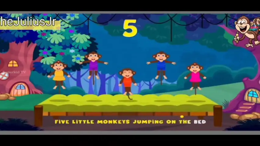 Five Little Monkeys |Nursery Rhymes & Lyrics - Cartoon For Kids - Bilibili