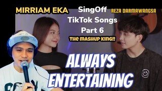 REZA DARMAWANGSA - SING OFF TIKTOK SONGS PART VI vs Mirriam Eka | REACTION