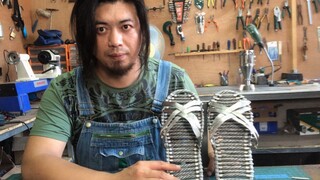家里狗狗很喜欢咬我拖鞋，自己用油丝绳做了一双钢拖，让它一次咬个够